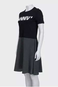 Dress with a printed skirt