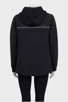 Sports black sweatshirt with a hood