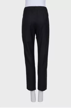 Straight-leg wool trousers with tag