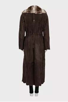 Brown rabbit fur coat