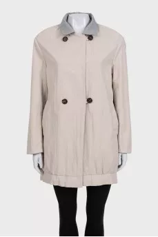 Double-breasted reversible coat