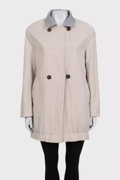 Double-breasted reversible coat