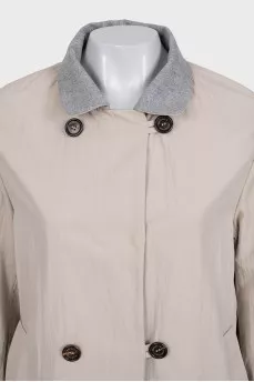 Double-breasted reversible coat