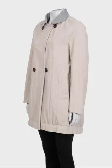 Double-breasted reversible coat