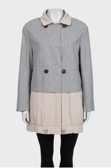 Double-breasted reversible coat