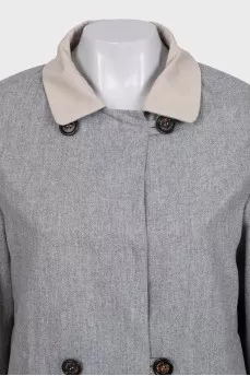 Double-breasted reversible coat