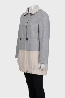 Double-breasted reversible coat