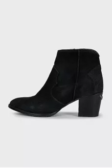 Molly Black Suede Ankle Boots