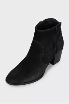 Molly Black Suede Ankle Boots