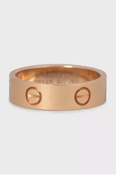 Yellow gold ring Love