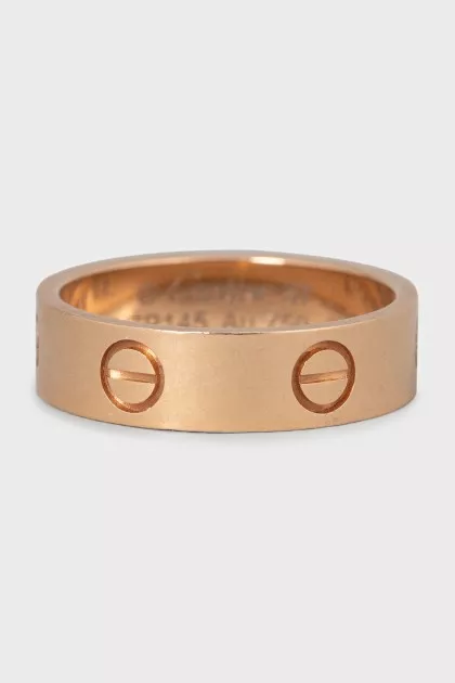 Yellow gold ring Love