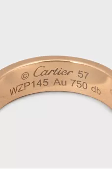 Yellow gold ring Love