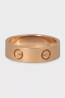 Yellow gold ring Love