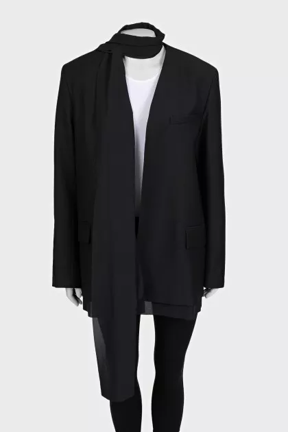 Black long jacket with ties