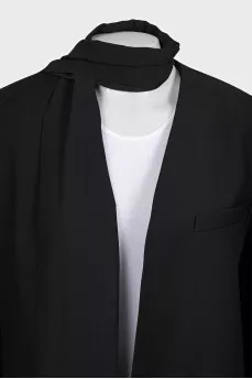 Black long jacket with ties