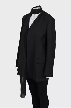 Black long jacket with ties