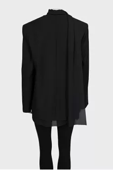 Black long jacket with ties