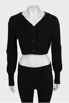 Cropped cashmere cardigan with buttons