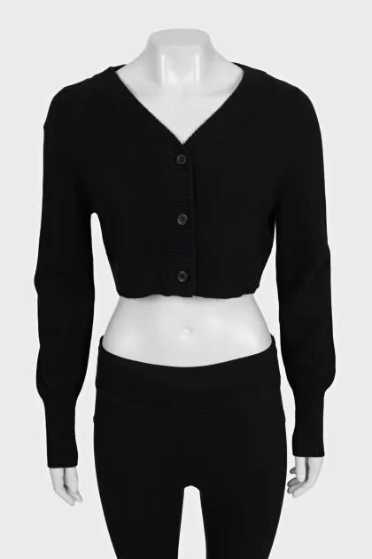Cropped cashmere cardigan with buttons