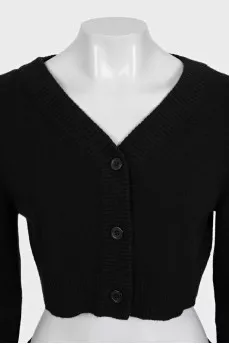 Cropped cashmere cardigan with buttons