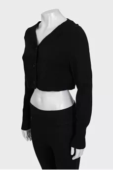 Cropped cashmere cardigan with buttons