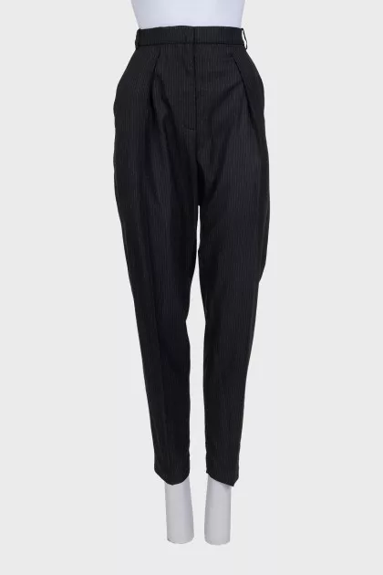 Slim-fit pinstripe trousers
