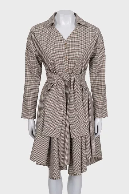 Fitted dress in a small check pattern
