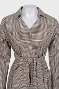 Fitted dress in a small check pattern