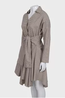 Fitted dress in a small check pattern