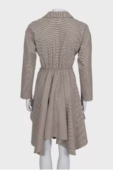 Fitted dress in a small check pattern