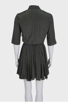Fitted dress with signature print and buttons