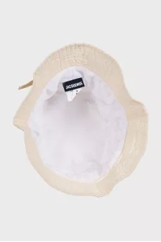 Panama hat with a silver logo
