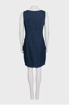 Blue denim sleeveless dress
