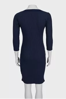 Fitted ribbed dress with lacing