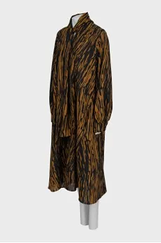 Long sleeve printed straight dress