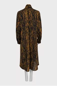 Long sleeve printed straight dress
