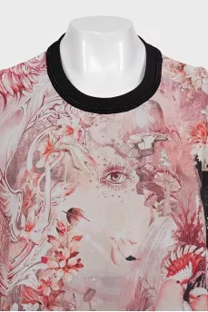 Translucent sweatshirt with print