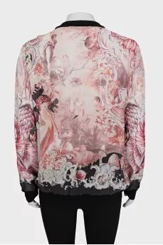 Translucent sweatshirt with print