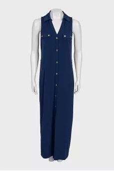 Straight dress with gold buttons