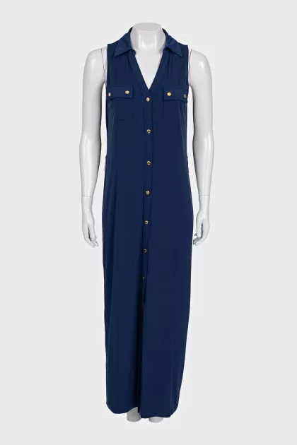 Straight dress with gold buttons