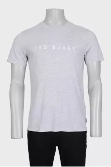 Men's gray T-shirt with a white print