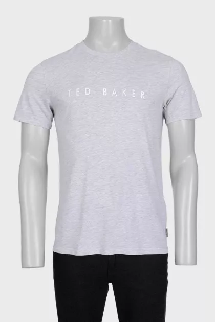 Men's gray T-shirt with a white print