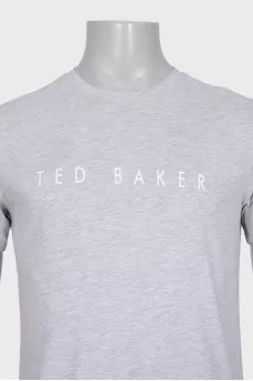 Men's gray T-shirt with a white print