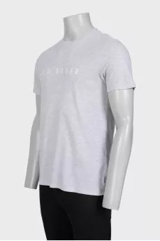 Men's gray T-shirt with a white print