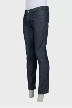 Men's blue jeans with logo on the pocket