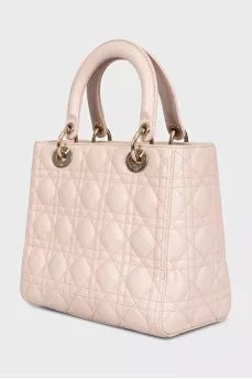Quilted pink leather bag