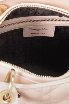 Quilted pink leather bag