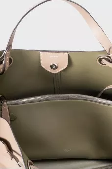 Кожаный комплект из шоппера и сумки на плечо