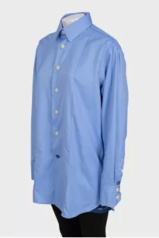 Men's long blue shirt