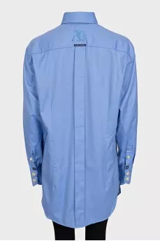 Men's long blue shirt